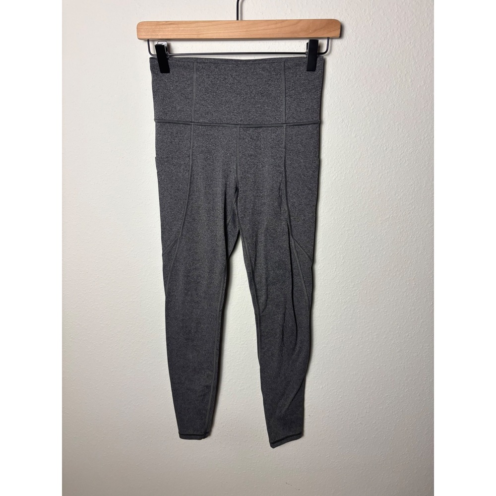 Athleta Stash Pocket Salutation Tight Heathered Charcoal Grey Leggings XS
